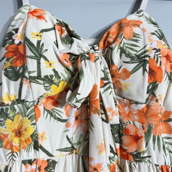 Floral Jumpsuit in Cream and Orange - Picture 2 of 4